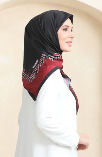 Karaca Echarpe Rayonne 81073-09 Rouge Claret Noir 81073-09