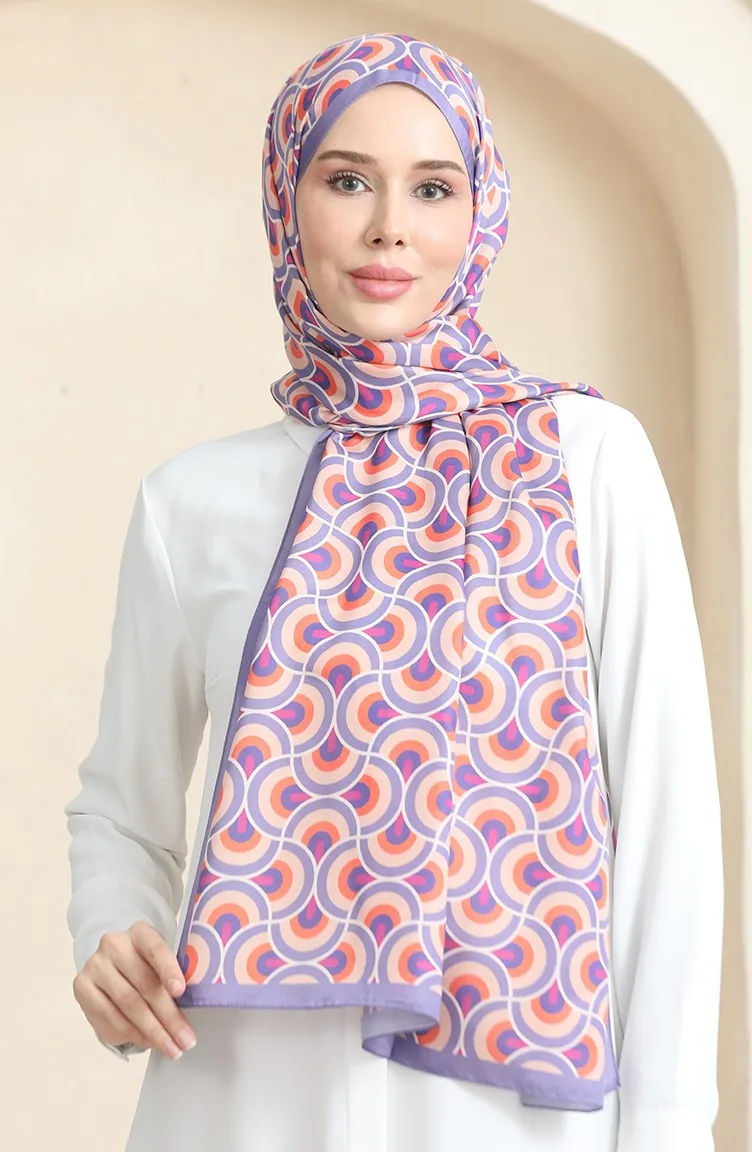 Karaca Zachte Sjaal 81063-10 Lila Oranje 81063-10