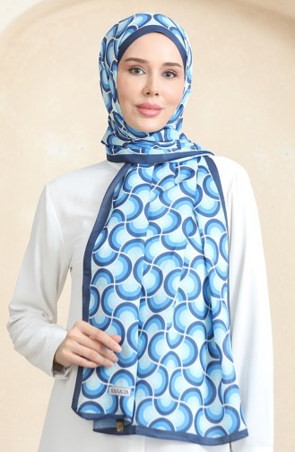 Karaca Soft Shawl 81063-12 Navy Blue Baby Blue 81063-12