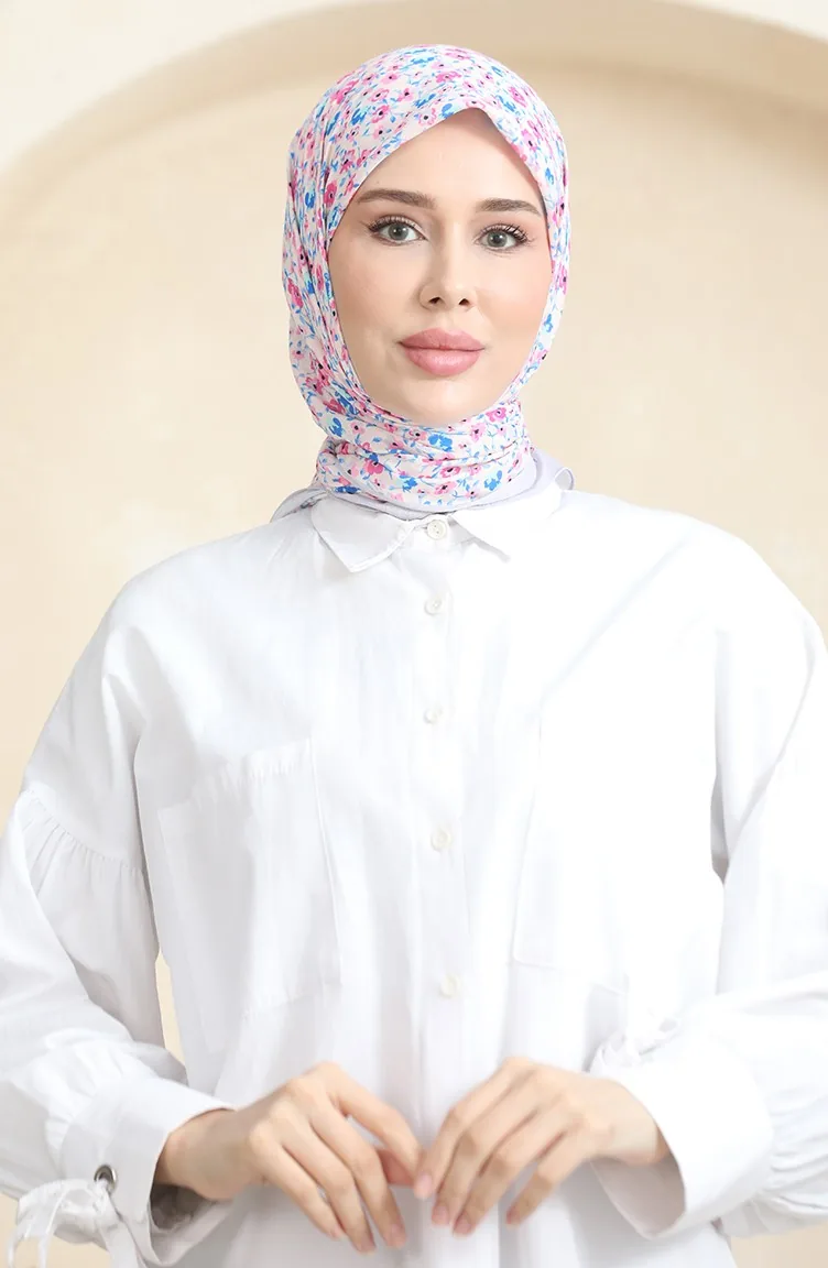 إيشارب سوفت منقوش 90176-02 فوشي بنفسجي فاتح 90176-02