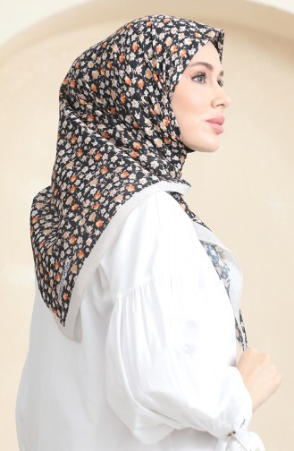 Floral Soft Scarf 90176-03 Beige Black 90176-03