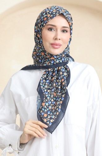 Floral Soft Scarf 90176-05 Navy Blue 90176-05