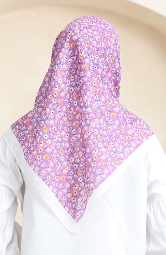 Echarpe Douce Fleurie 90176-06 Blanc Lilas 90176-06