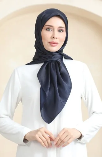 Düz Kristal Eşarp 70252-07 Lacivert