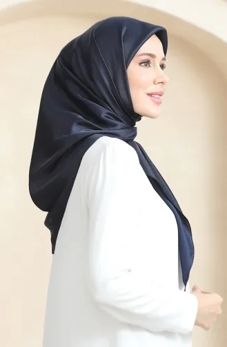 Düz Kristal Eşarp 70252-07 Lacivert