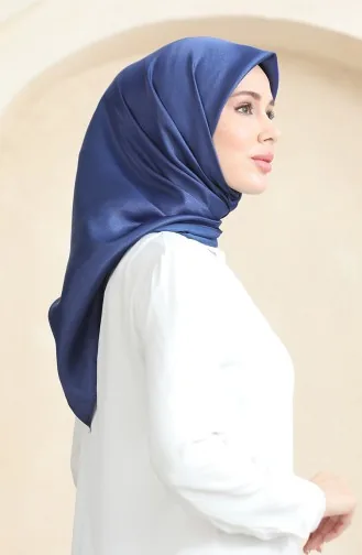 Düz Kristal Eşarp 70252-08 Açık Lacivert
