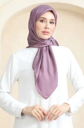 Düz Kristal Eşarp 70252-12 Koyu Lila