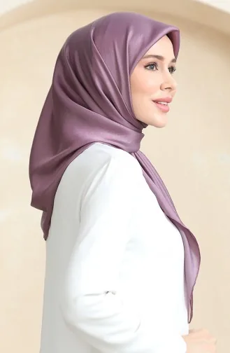 Düz Kristal Eşarp 70252-12 Koyu Lila