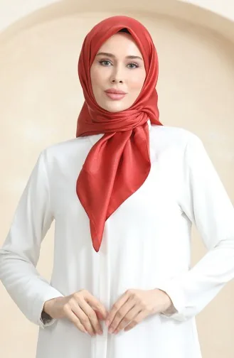 Düz Kristal Eşarp 70252-13 Kiremit