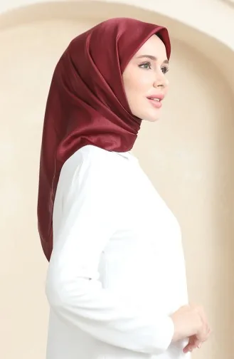 Düz Kristal Eşarp 70252-15 Vişne