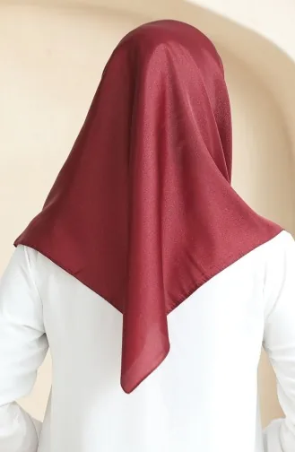Düz Kristal Eşarp 70252-15 Vişne