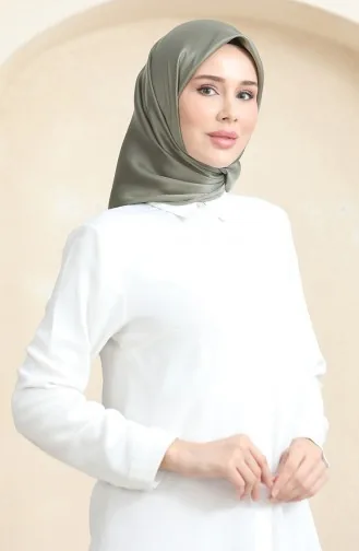 Düz Kristal Eşarp 70252-20 Açık Haki Yeşil