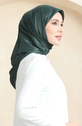 Düz Kristal Eşarp 70252-21 Zümrüt Yeşili