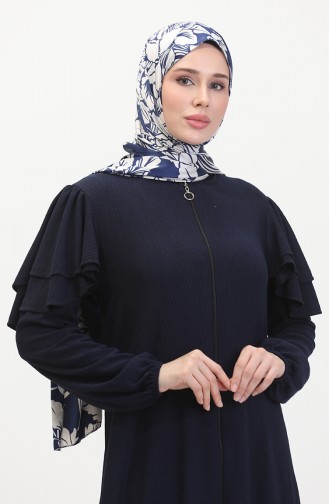 عباية سادة بسحاب 1050-01 كحلي 1050-01