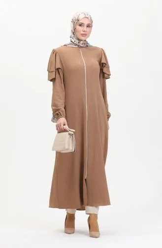 Abaya Mit Rüschenärmeln 1050-02 Nerz 1050-02