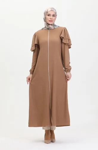 Abaya Mit Rüschenärmeln 1050-02 Nerz 1050-02