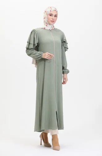 Abaya Met Ruchesmouwen 1050-05 Groen 1050-05