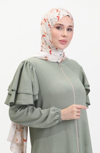 عباية سادة بسحاب 1050-05 أخضر مينت 1050-05