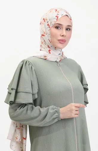 Abaya Met Ruchesmouwen 1050-05 Groen 1050-05