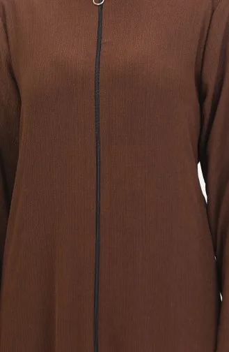 Frilled Skirt Abaya 5109-01 Brown 5109-01