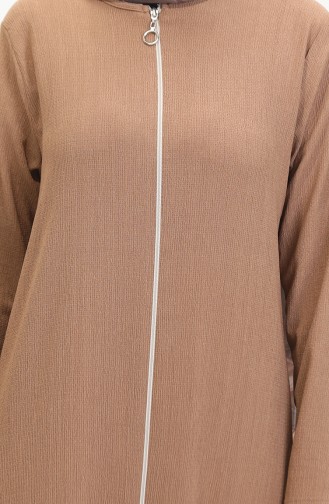 Frilled Skirt Abaya 5109-02 Mink 5109-02