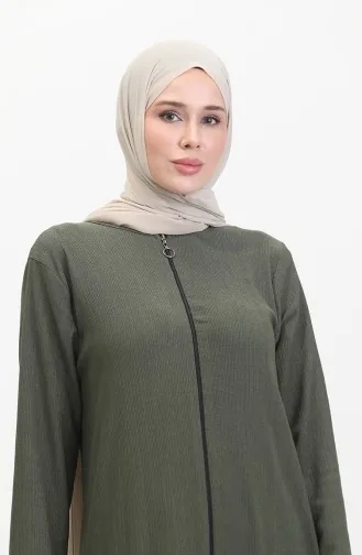 Frilled Skirt Abaya 5109-03 Khaki 5109-03