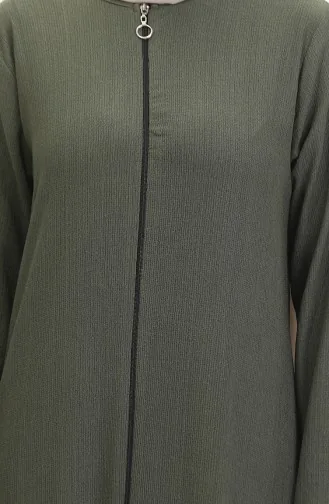 Frilled Skirt Abaya 5109-03 Khaki 5109-03