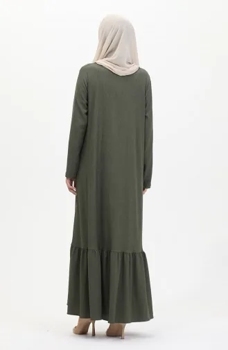 Frilled Skirt Abaya 5109-03 Khaki 5109-03