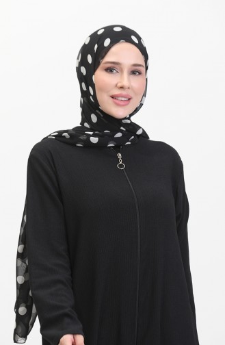 Frilled Skirt Abaya 5109-04 Black 5109-04