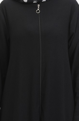 Frilled Skirt Abaya 5109-04 Black 5109-04