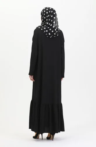 Abaya Avec Jupe à Froufrous 5109-04 Noir 5109-04