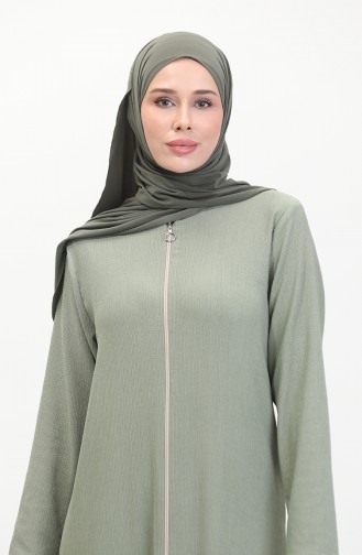 عباية سادة بسحاب 5109-05 أخضر مينت 5109-05