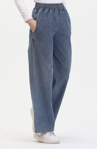 Beli Lastikli Kot Pantolon 1793Y-01 Mavi