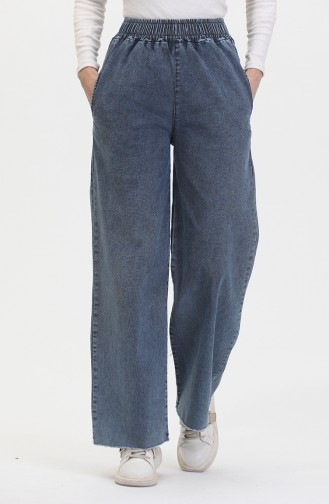 Beli Lastikli Kot Pantolon 1793Y-01 Mavi
