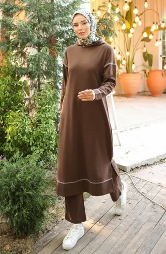 İkili Eşofman Takım 3082-02 Kahverengi