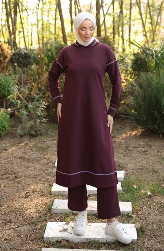 İkili Eşofman Takım 3082-07 Mürdüm