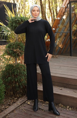 Tunik Pantolon İkili Takım 71219-01 Siyah