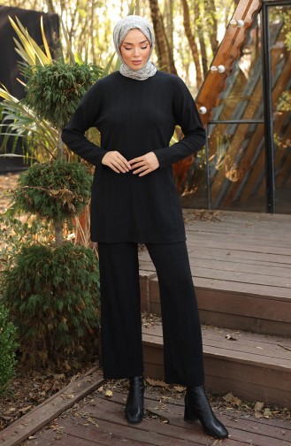 Tunik Pantolon İkili Takım 71219-01 Siyah