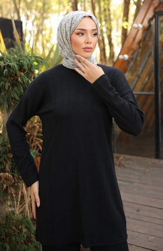 Tunik Pantolon İkili Takım 71219-01 Siyah
