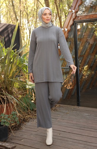 Tunik Pantolon İkili Takım 71219-02 Füme