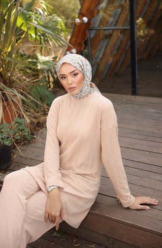 Tunik Pantolon İkili Takım 71219-03 Bej