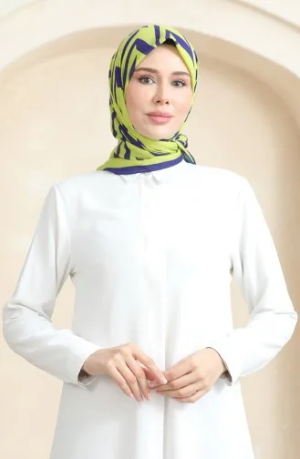 Soft Pamuk Eşarp 19092-10 Fıstık Yeşili Lacivert