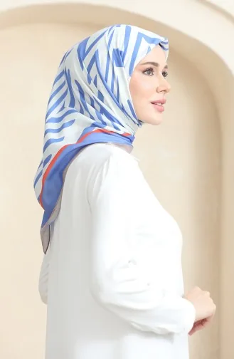 إيشارب سوفت قطن 19092-11 أزرق أبيض 19092-11