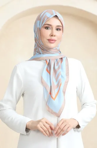 Soft Pamuk Eşarp 19092-12 Vizon Bebek Mavisi