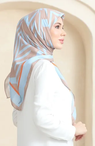 Soft Pamuk Eşarp 19092-12 Vizon Bebek Mavisi