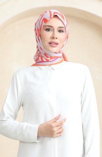 Echarpe Coton Doux 19092-14 Gris Clair Orange 19092-14