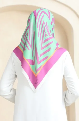 Soft Pamuk Eşarp 19092-15 Fuşya Yeşil