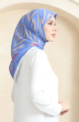 Weicher Baumwollschal 19092-20 Nerz Denimblau 19092-20