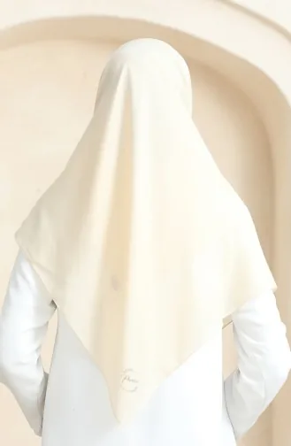 Plain Scarf Prs-ssbWl-12 Dark Cream 12