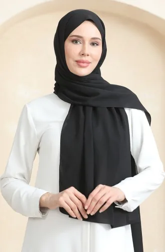 شال كريب سادة 81077-01 أسود 81077-01